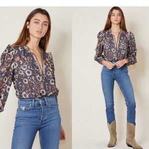 Ulla Johnson Manet Blouse in Obsidian